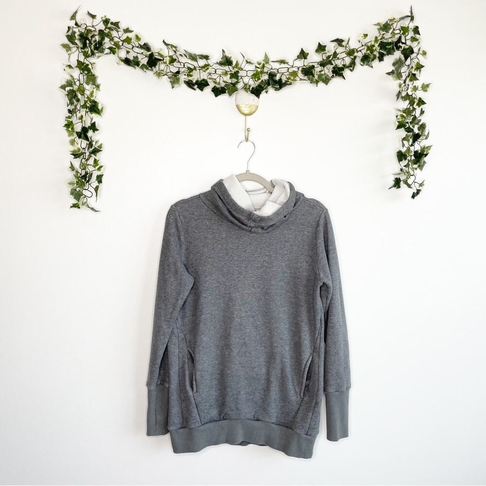 FABLETICS Gray Oversized Cowl Neck Sweatshirt Size Small